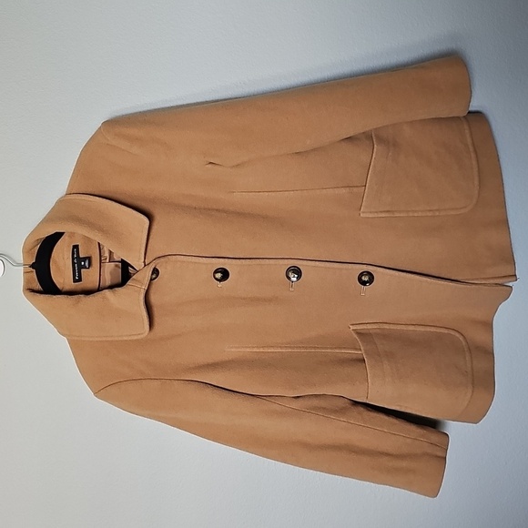 Preston & York Sweet Timeless Academia Wool Blend Camel Color Peacoat Size 16 - Picture 1 of 9